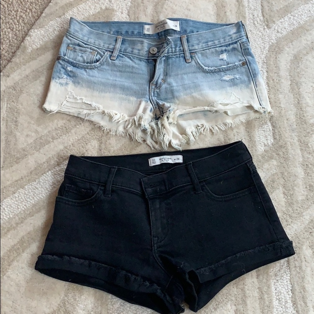 2 pairs Abercrombie & Fitch denim shorts, size 24